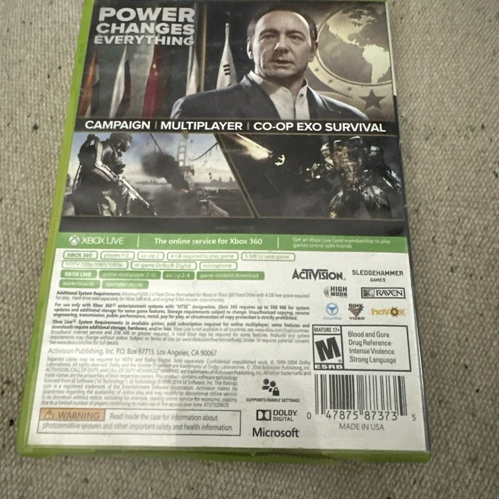 Call of Duty: Advanced Warfare (Microsoft Xbox 360, 2014)‎ No Manual